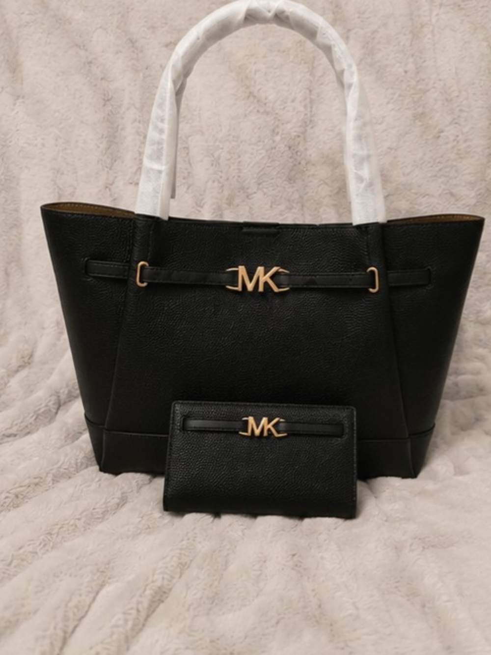 Michael Kors Black MK Logo Tote with Matching Wallet (NWT)